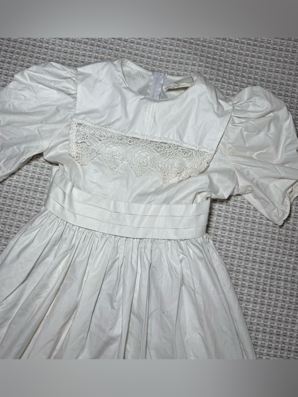 Ruth of Carolina vintage girls dress size 8 lace Cotton white sleeveless Cottage